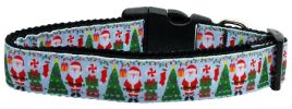 Aqua Santa Nylon Dog Collar