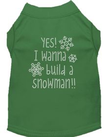 Yes! I want to build a Snowman Rhinestone Dog Shirt (Option: Green XS)