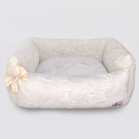 Dolce Vita Dog Bed Collection (Color Option: Ivory, Bow Option: No Bow)