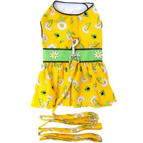 Ladybugs and Daisies Dog Dress with Matching Leash (Size: X-Small)