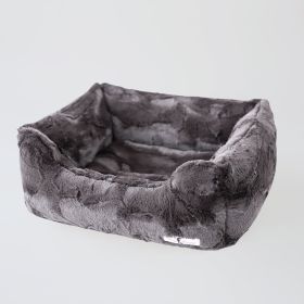 Luxe Dog Bed Collection (Size: L, Color Option: Pewter)