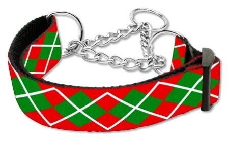 Christmas Argyle Nylon Ribbon Collar Martingale (Option: Medium)