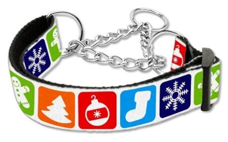 Classic Christmas Nylon Ribbon Collar Martingale (Option: Medium)