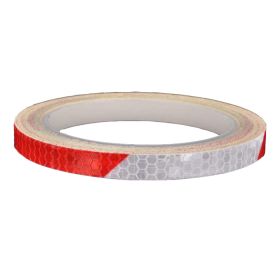 Adhesive Reflective Warning Sticker Night Reflection Tape Roll for Car Bike Moto (Color: Red and White)