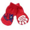 4 Pcs Cute Puppy Cat Socks Knitted Pet Socks Dog Paw Protection Poodle Teddy Socks