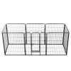 Metal Dog Playpen 8 Panels Steel Black