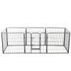 Metal Dog Playpen 8 Panels Steel Black