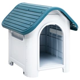 Durable Dog House Blue Plastic/Polypropylene (Color / Size: 23.2"x29.5"x26")