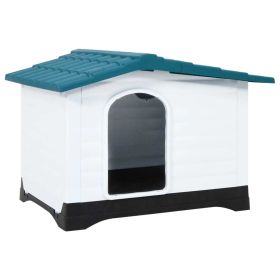 Durable Dog House Blue Plastic/Polypropylene (Color / Size: 35.6"x26.8"x26")