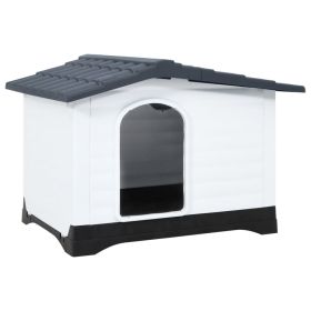 Durable Dog House Gray Plastic/Polypropylene (Color / Size: 35.6"x26.8"x26")