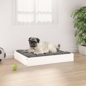 Premium Dog Bed White Box Solid Wood Pine (Color / Size: 24.2"x19.3"x3.5")