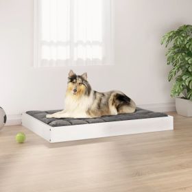 Premium Dog Bed White Box Solid Wood Pine (Color / Size: 36"x25.2"x3.5")