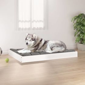 Premium Dog Bed White Box Solid Wood Pine (Color / Size: 40"x29.1"x3.5")