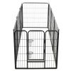 Metal Dog Playpen 8 Panels Steel Black