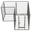 Metal Dog Playpen 8 Panels Steel Black