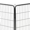 Metal Dog Playpen 8 Panels Steel Black