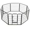 Metal Dog Playpen 8 Panels Steel Black