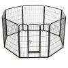 Metal Dog Playpen 8 Panels Steel Black