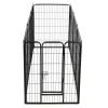 Metal Dog Playpen 8 Panels Steel Black