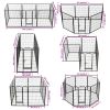 Metal Dog Playpen 8 Panels Steel Black