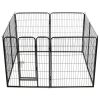 Metal Dog Playpen 8 Panels Steel Black