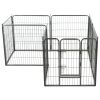 Metal Dog Playpen 8 Panels Steel Black