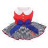 Sailor Girl with Dog Dress/ Dog Harness with Matching Leash Dress