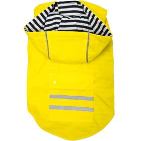 Slicker Raincoat with Striped Lining (Size: X-Small, Color: Yellow)