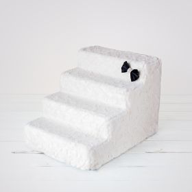 Luxury Pet Stairs (Size: 4-Step, Color Option: Classy Ivory)