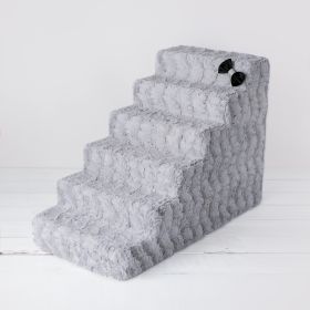 Luxury Pet Stairs (Size: 6-Step, Color Option: Dove Grey)