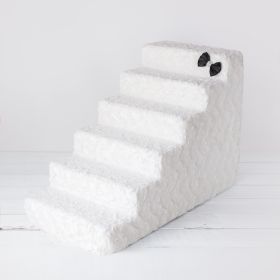 Luxury Pet Stairs (Size: 6-Step, Color Option: Classy Ivory)