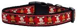 Reindeer Nylon Ribbon Dog Collar (Size: XL)