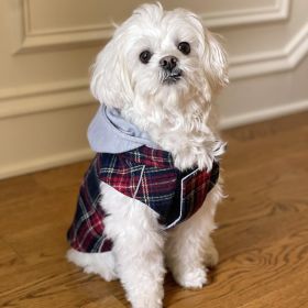 Weekender Dog Sweatshirt Hoodie (Size: X-Small, Color: Red and Black Plaid Flannel)