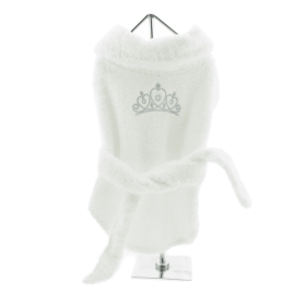 Luxury Dog Bath Robe (Size: X-Small, Color: Silver Tiara)