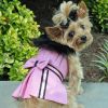 Pink Wool Classic Dog Coat Harness with Fur Collar and Matching Leash