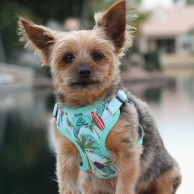 Wrap and Snap Cute Dog Harness (Size: X-Small, Color: Surfboards and Palms)