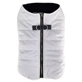 Zip-up Dog Puffer Vest (Size: X-Small, Color: White)